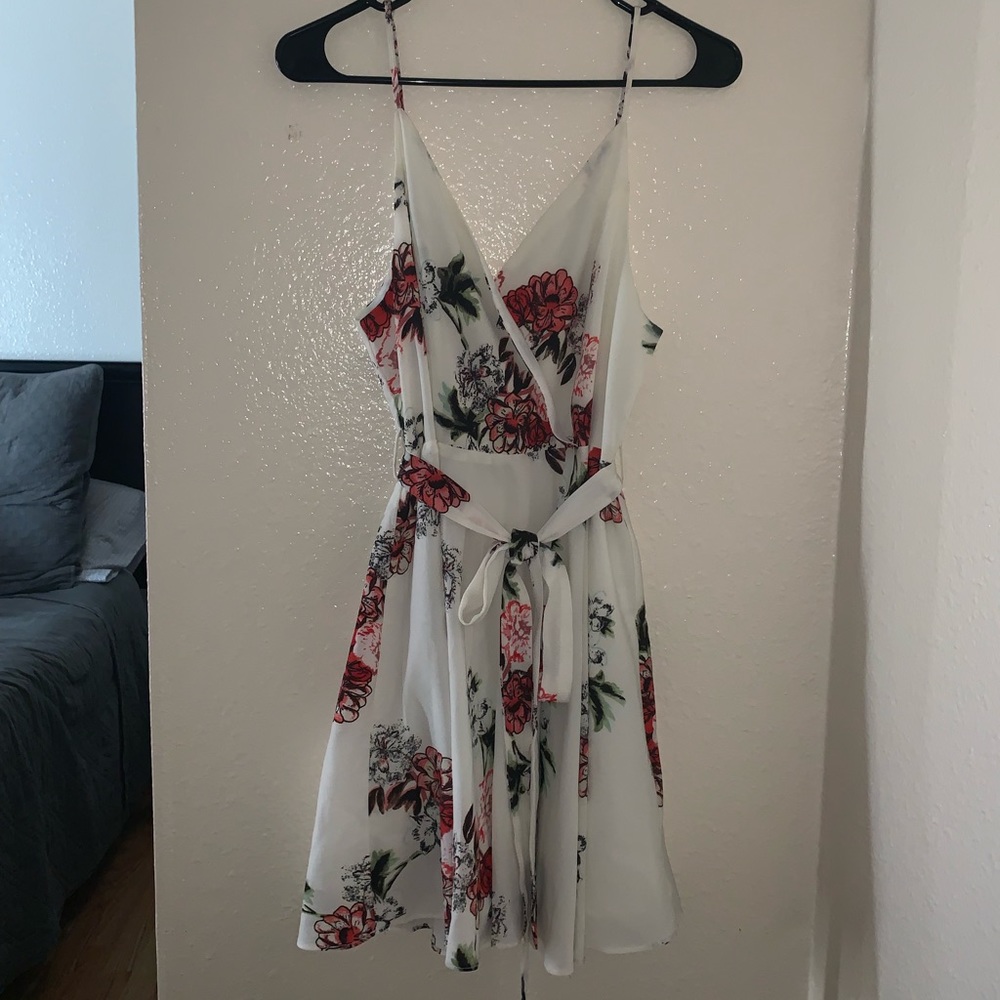 Floral White Mini Dress